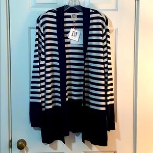 Striped Cardigan w/ pockets, Anne Klein